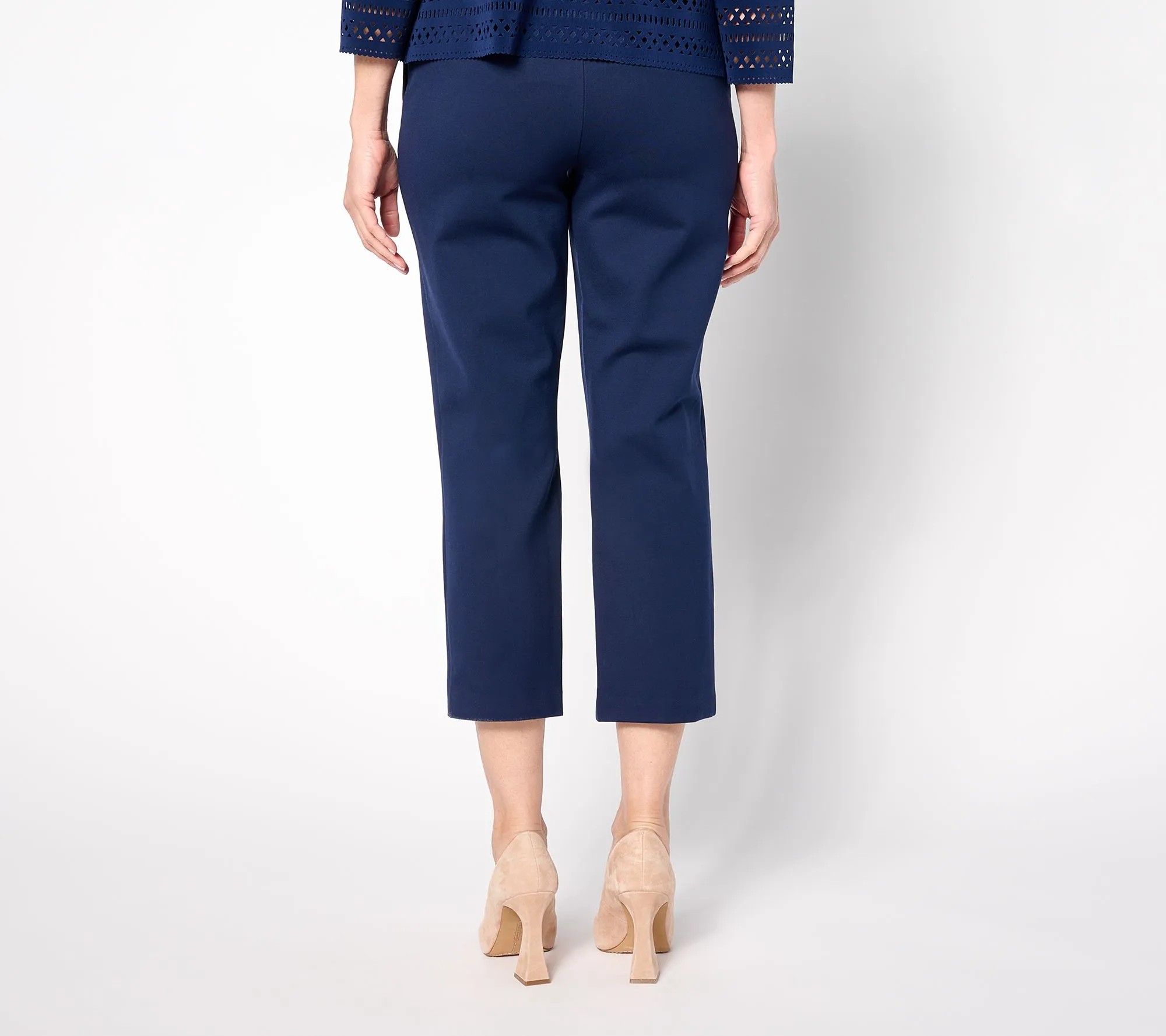 "As Is" Susan Graver Reg Smart Ponte Knit Straight Leg Crop Pants