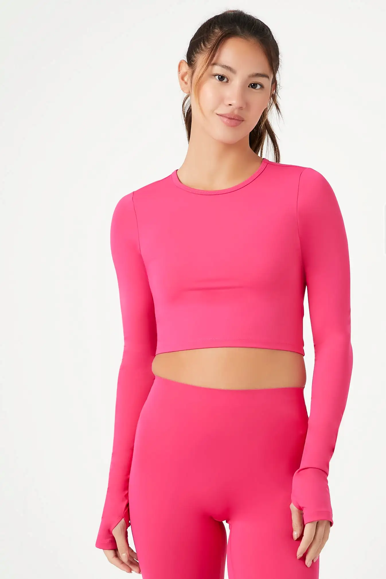 Active Cutout Thumbhole Crop Top