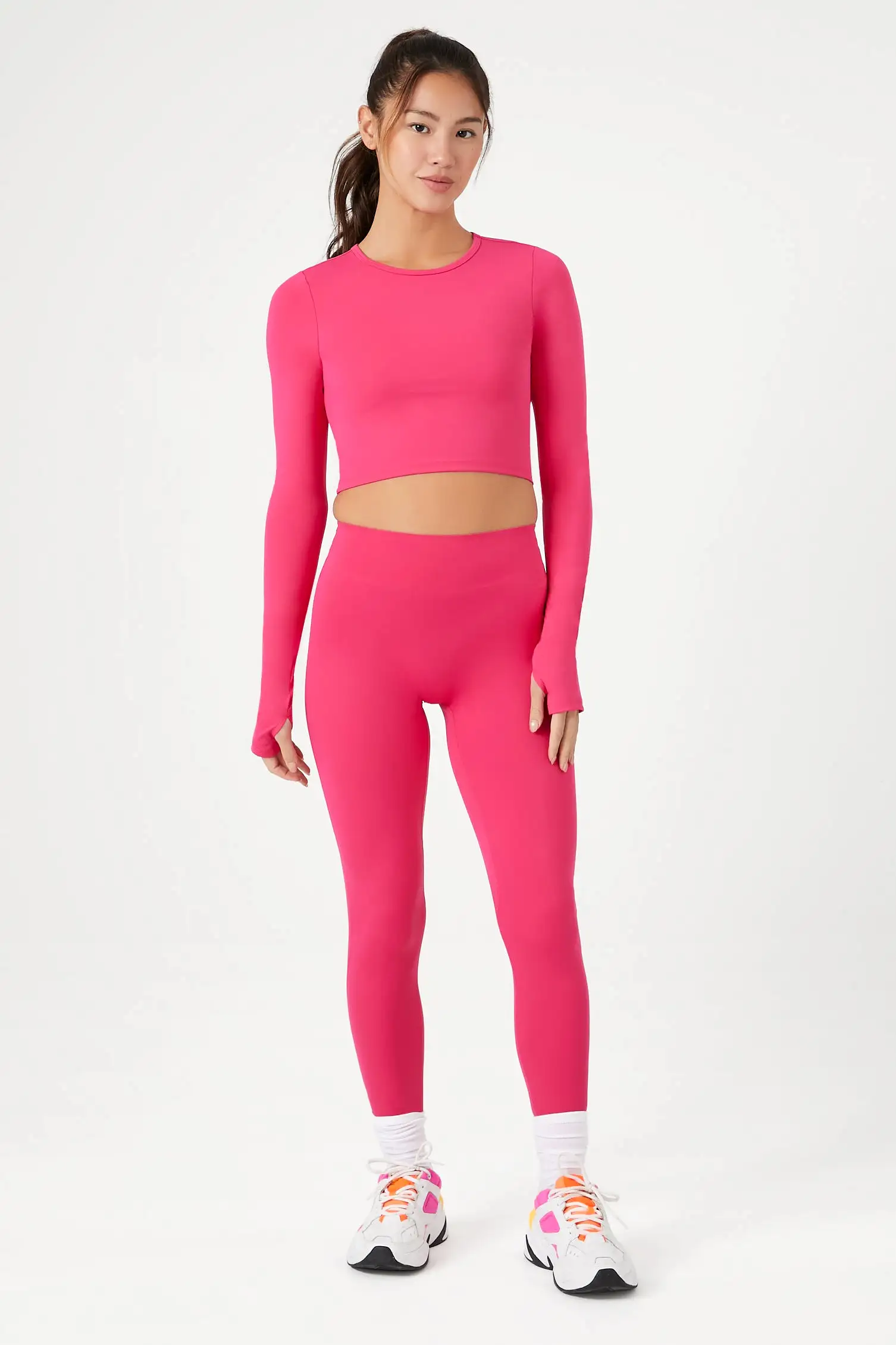 Active Cutout Thumbhole Crop Top