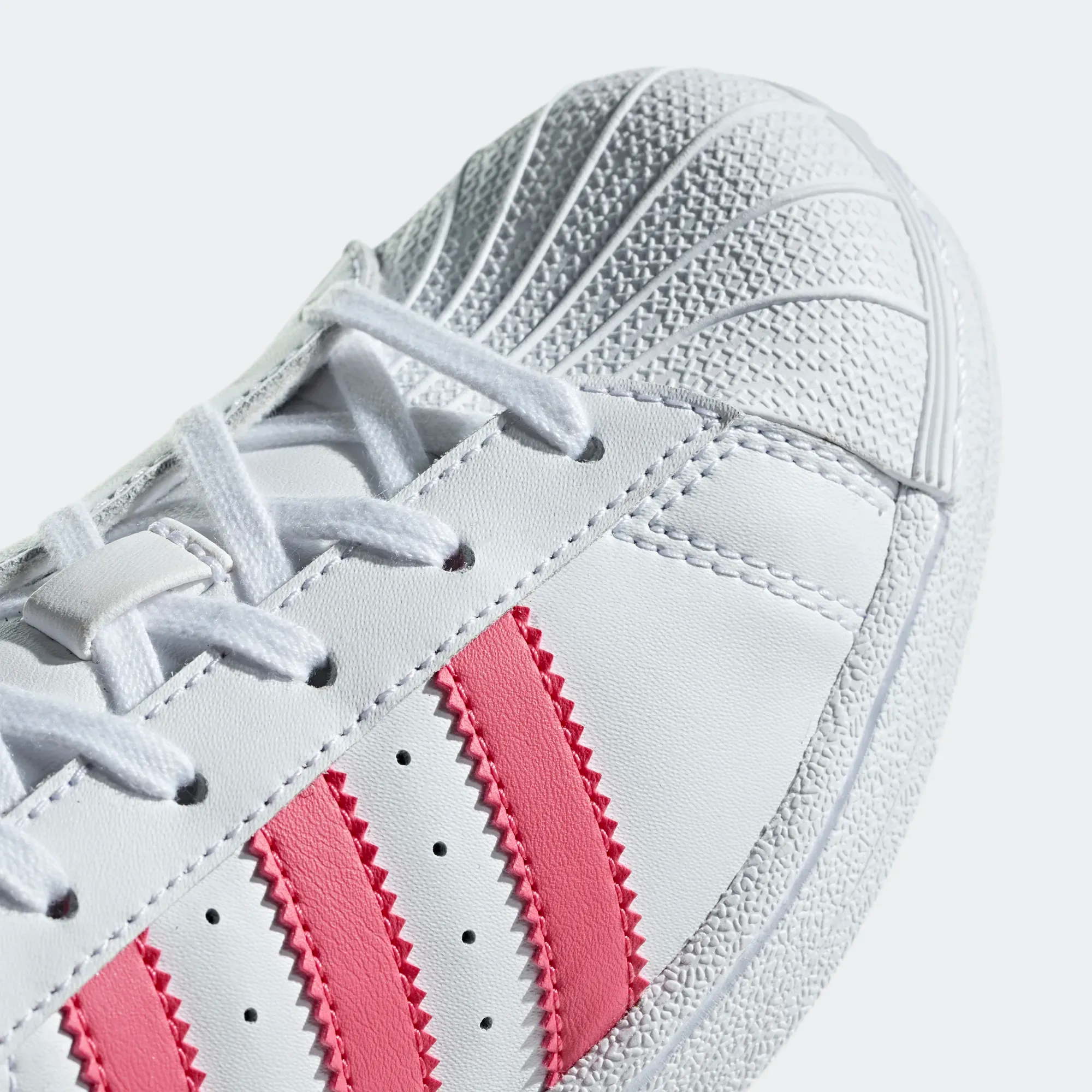 Adidas Kid's Superstar Shoes - Cloud White / Real Pink