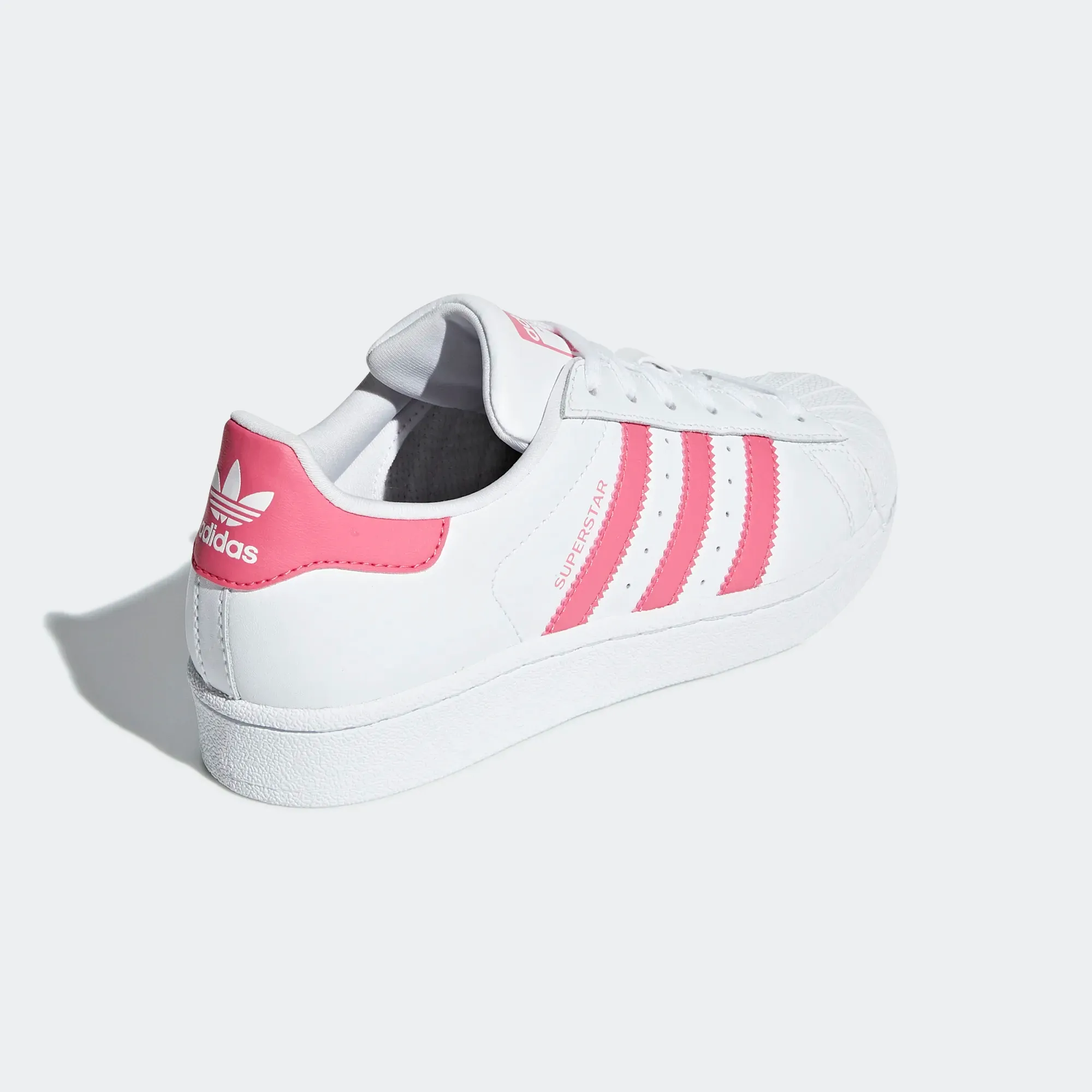 Adidas Kid's Superstar Shoes - Cloud White / Real Pink