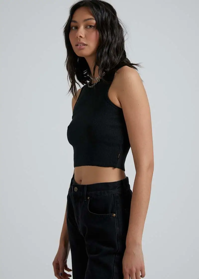 Afends Dalston Hemp Rib Tank Black