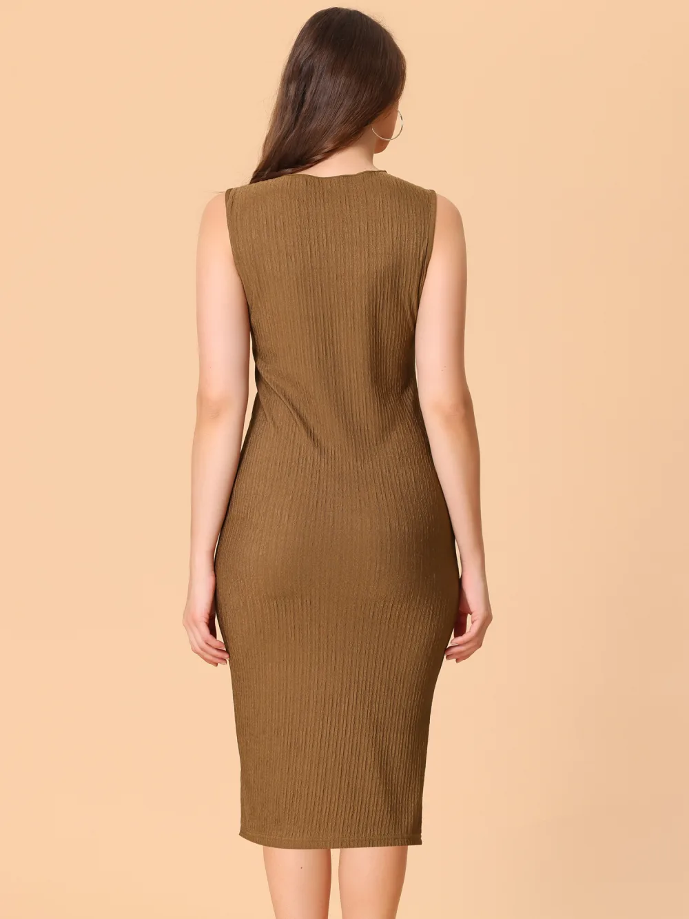 Allegra K- Sleeveless Knit Slim Bodycon Mini Dress