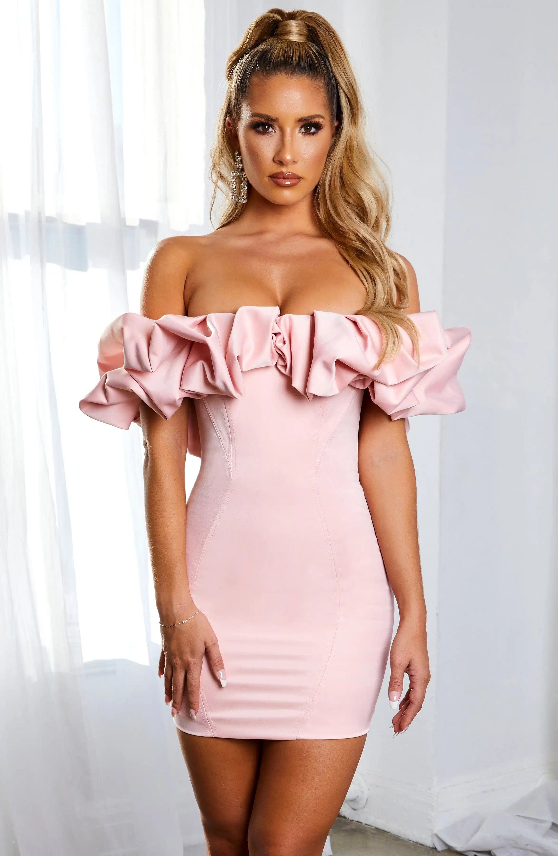 Allie Mini Dress - Baby Pink