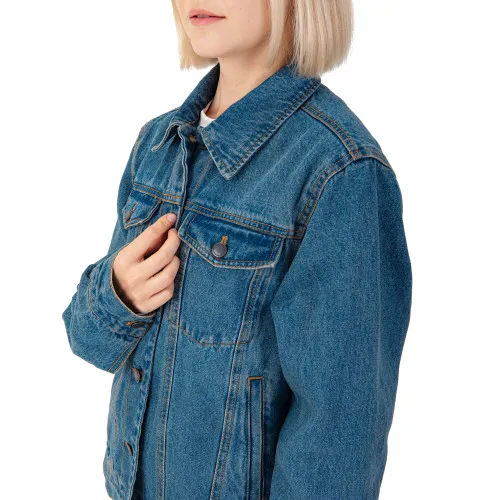 Alpine Swiss Womens Denim Jacket Classic Trucker Jean Jacket Button Up Coat