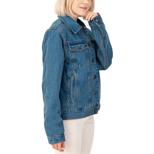 Alpine Swiss Womens Denim Jacket Classic Trucker Jean Jacket Button Up Coat