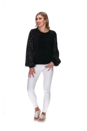 Augustine Ariana Sequin Knit Black