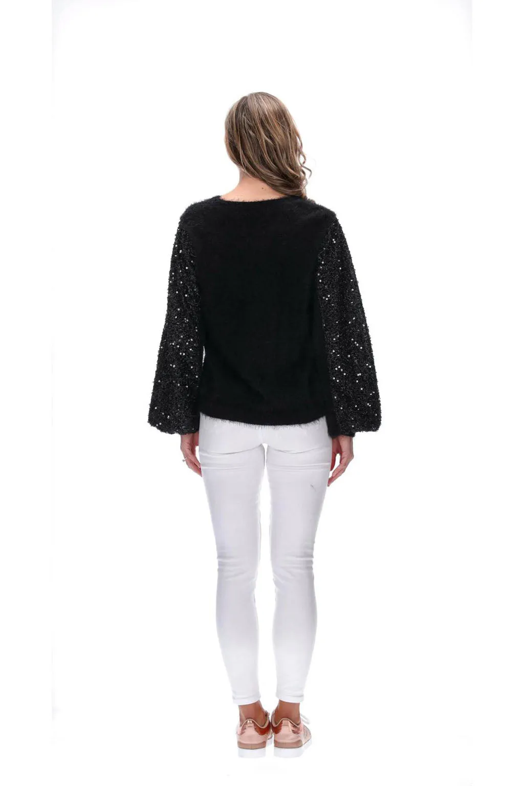 Augustine Ariana Sequin Knit Black