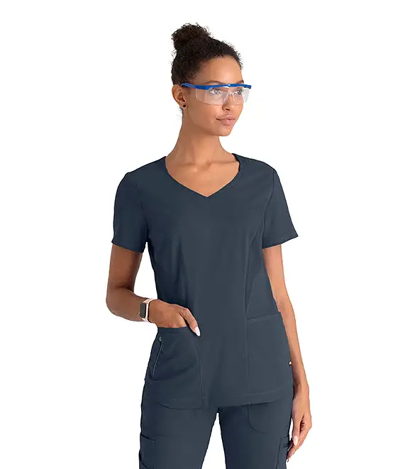 Barco Grey's Anatomy +SpandexStretch GRST124 Carly Sporty Neck Scrub Top