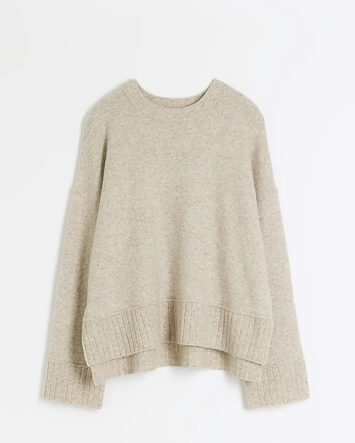 Beige knit crop jumper