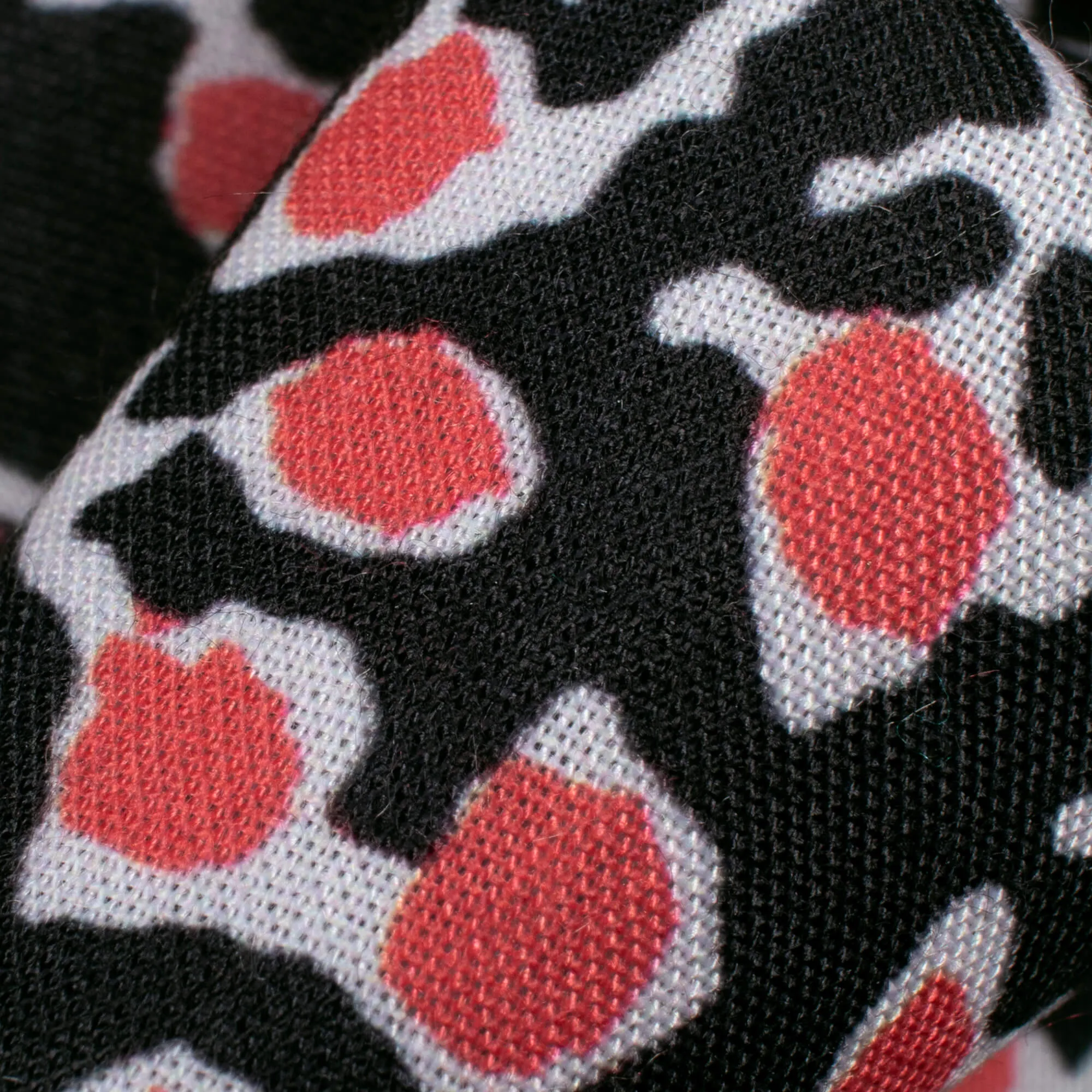 Black And Indian Red Floral Pattern Digital Print Rayon Fabric