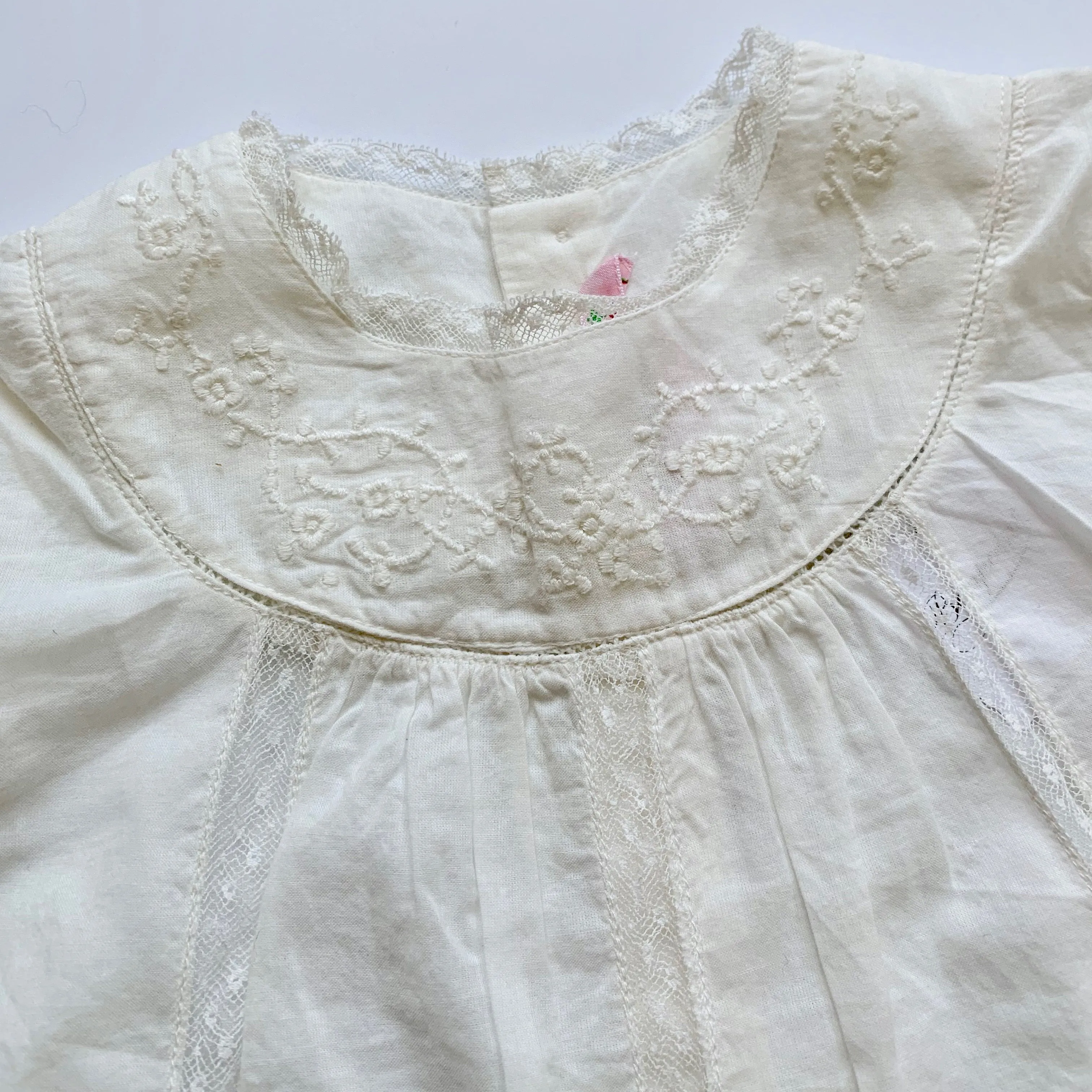 Bonpoint Milk Cotton Blouse With Lace Trim: 2 Years (Brand New)