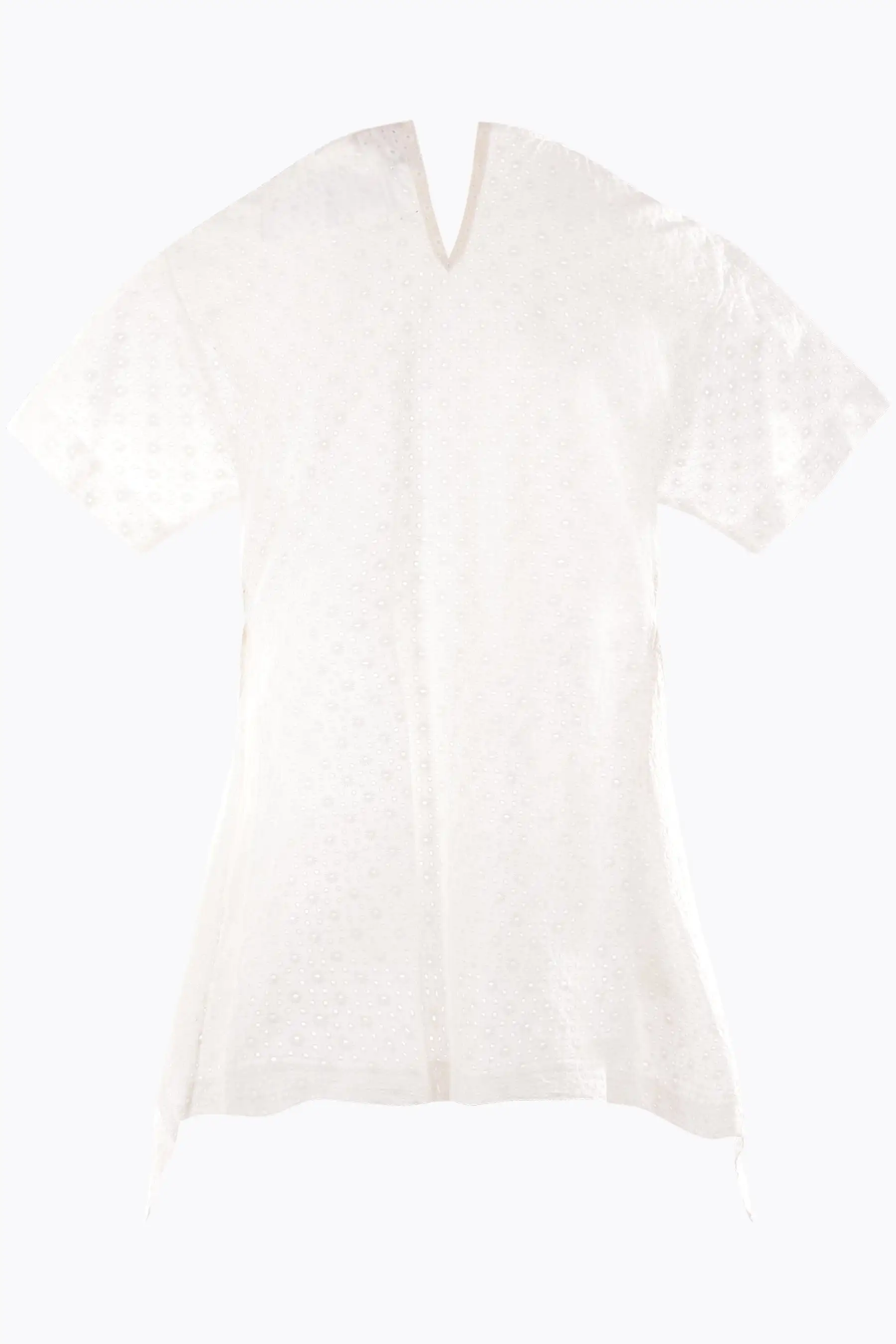 broderie anglaise cotton destructured top