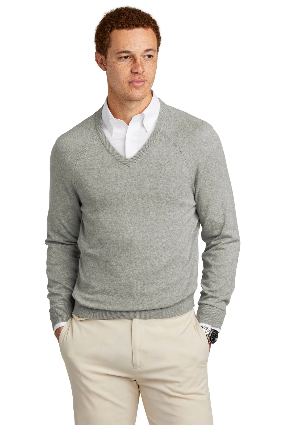 Brooks Brothers Cotton Stretch V-Neck Sweater BB18400