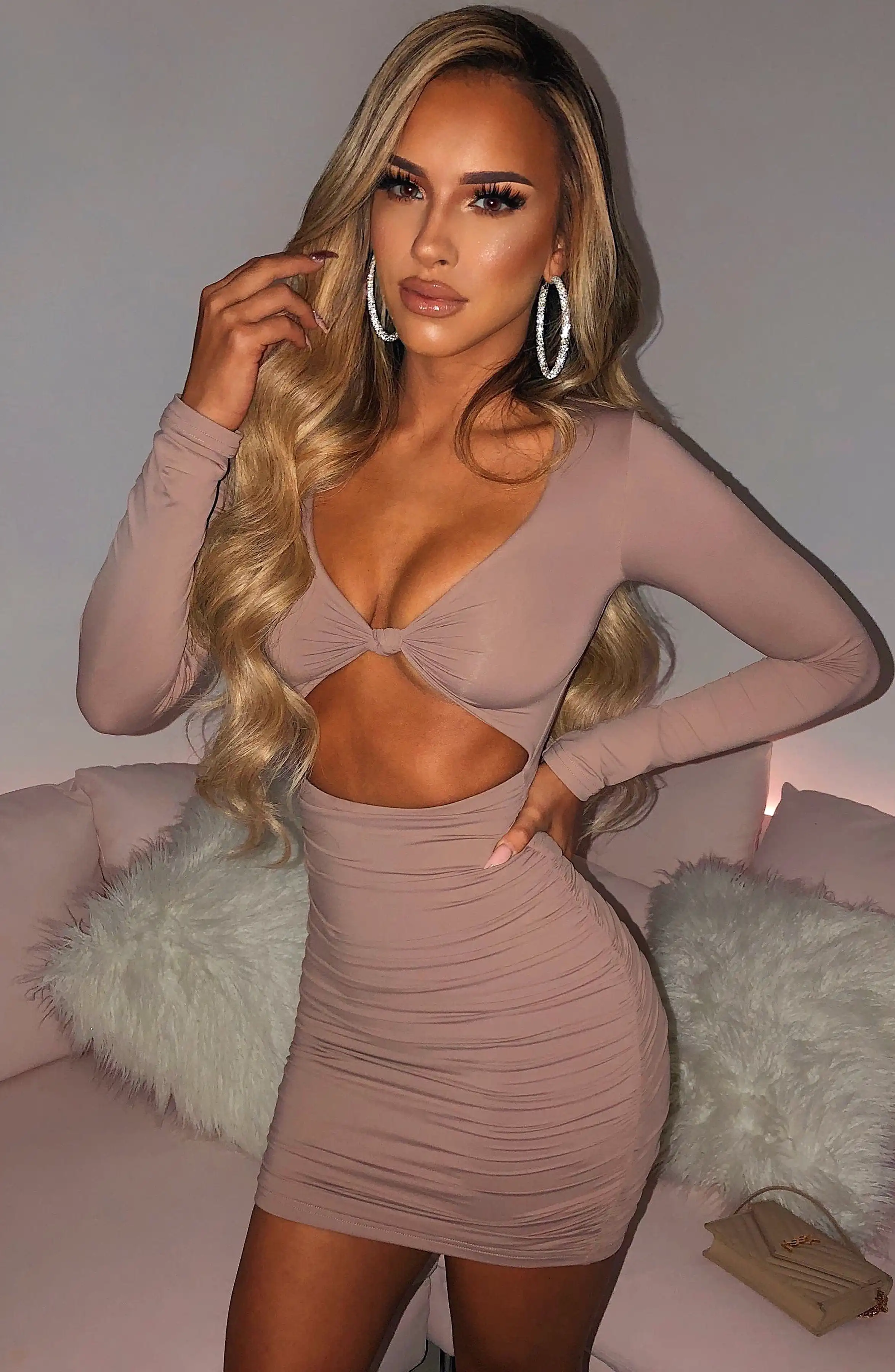 Celeste Mini Dress - Mocha