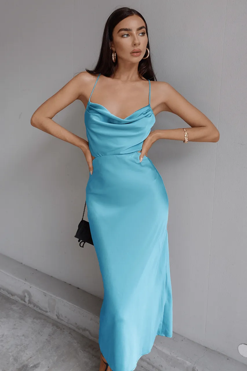 Charissa Slip Dress - Aqua