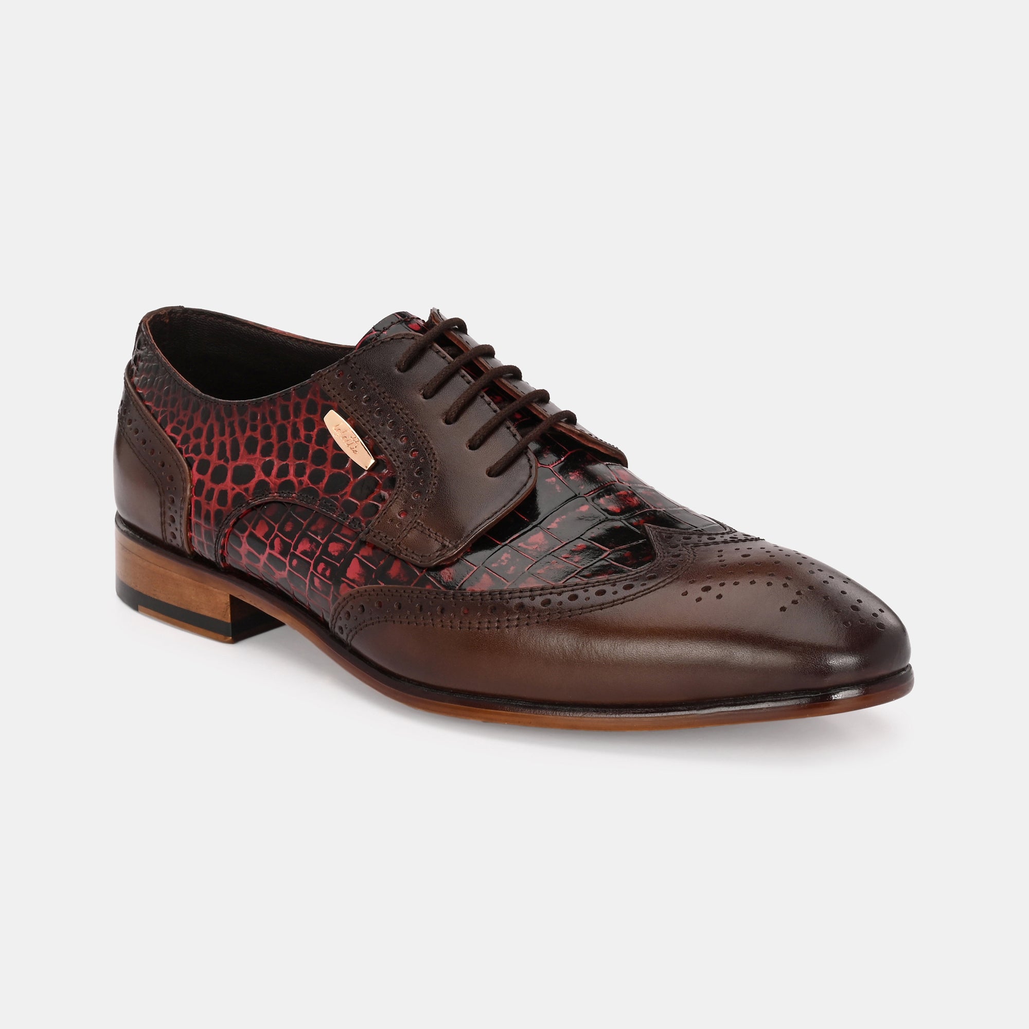 Colour-Blocked Lace-Up Brogues by Lafattio