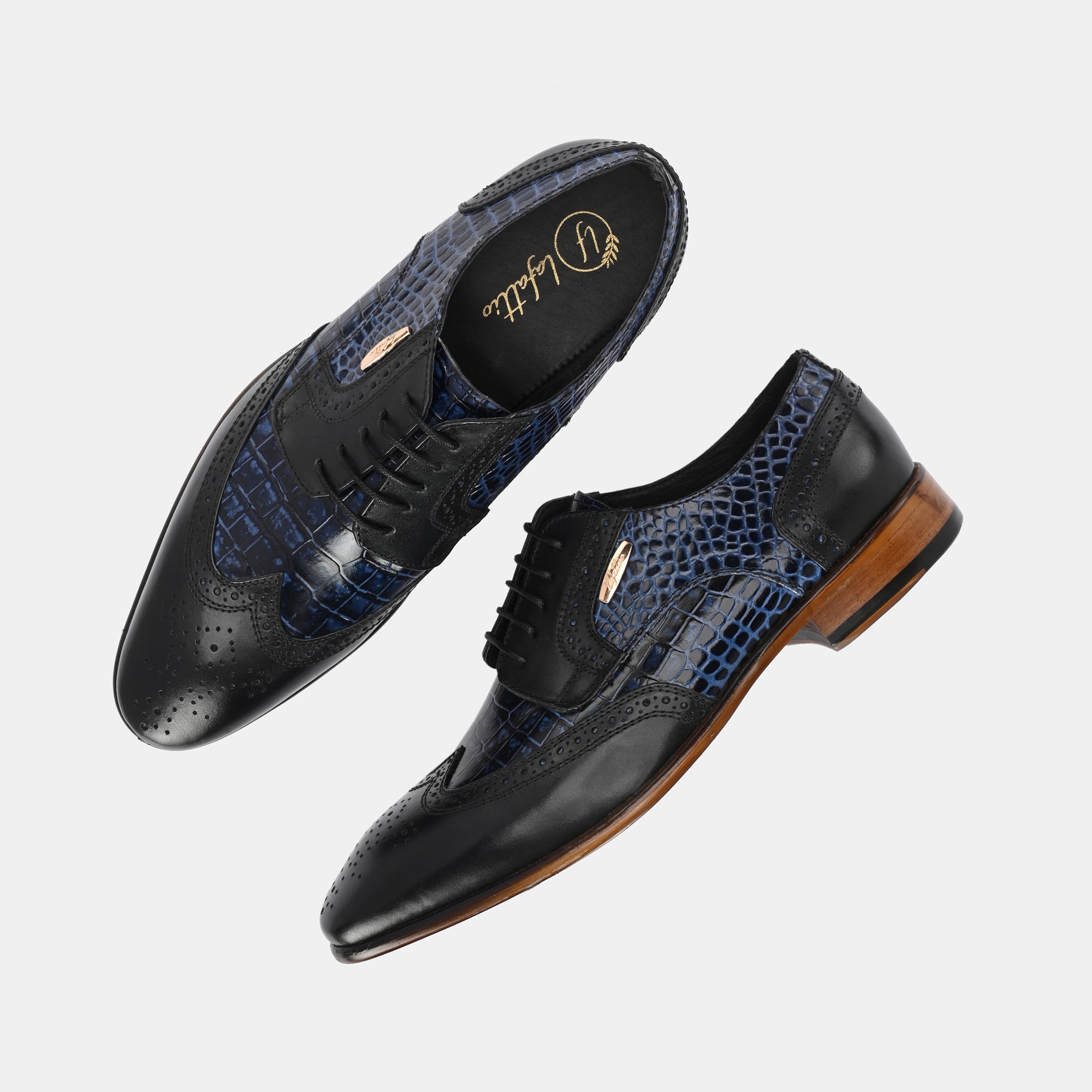 Colour-Blocked Lace-Up Brogues by Lafattio