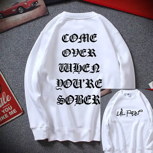 Cool Men Hip Hop Streetwear Top Cotton Fleece Sweatshirt