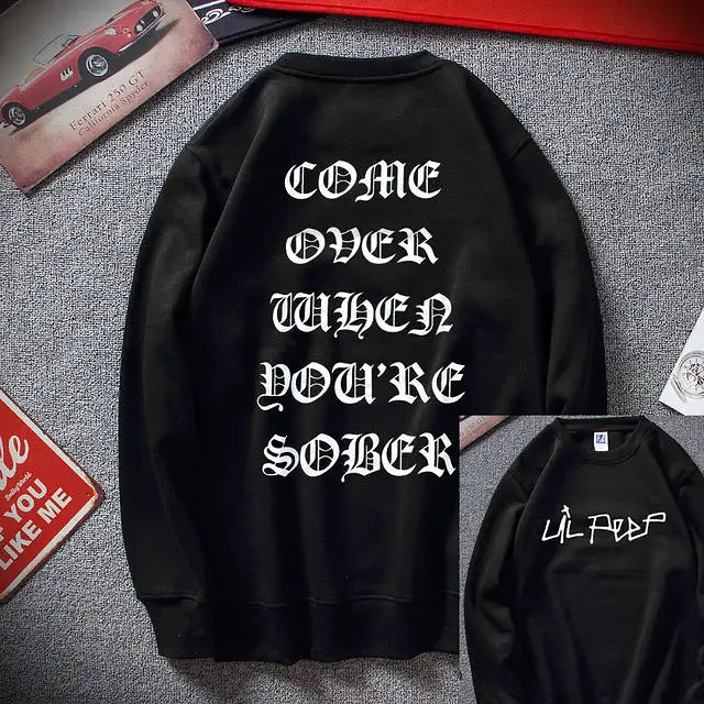 Cool Men Hip Hop Streetwear Top Cotton Fleece Sweatshirt