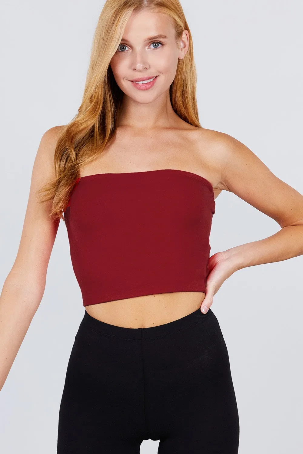 CROP TUBE COTTON SPANDEX TOP