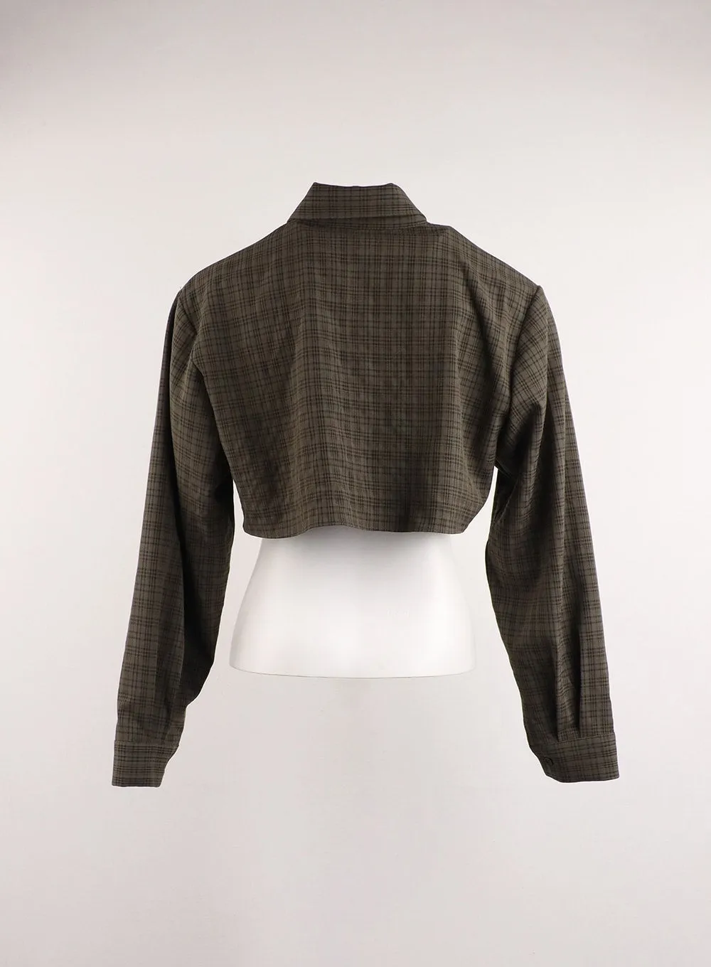 Cropped Cotton Plaid Bolero Top CJ415