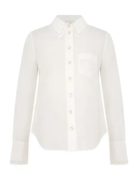 Crush Ramie Embroidered Shirt