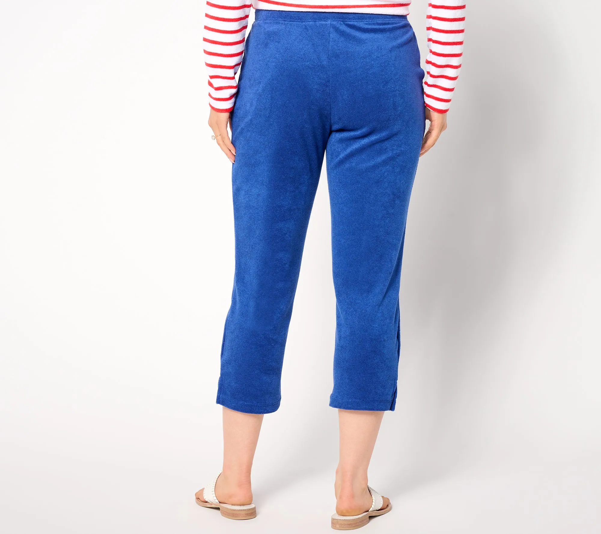 Denim & Co. Beach Regular Knit Terry Straight Leg Crop Pant