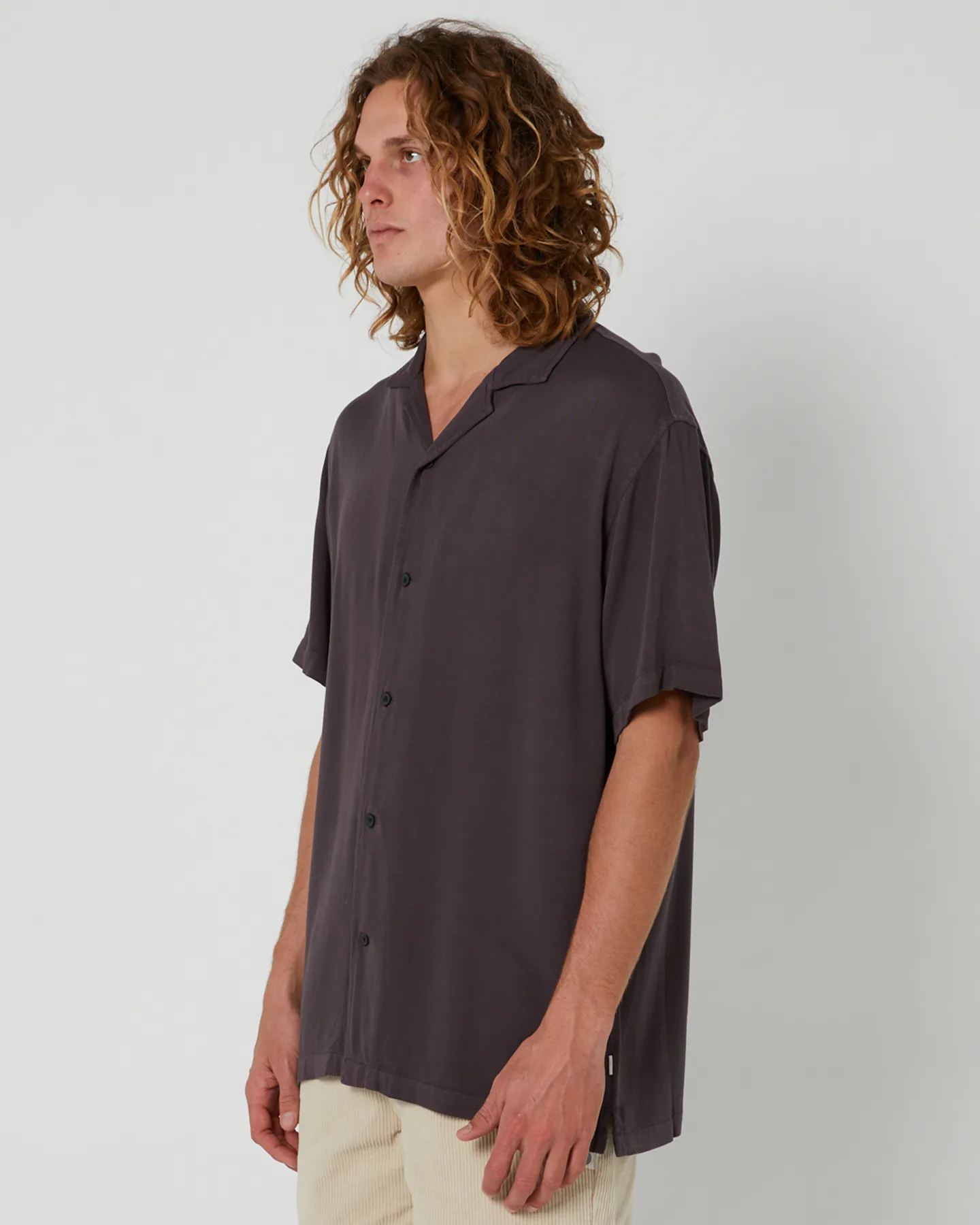 Depactus Bouddi Rayon Ss Shirt Washed Black - Washed Black | SurfStitch