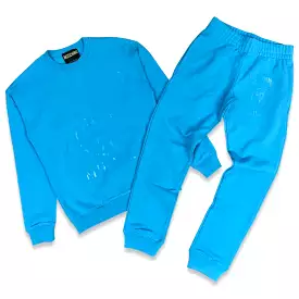 Double Question Mark Jogging Set (Light Blue)