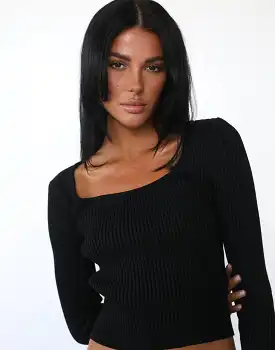 Esmie Long Sleeve Top (Black)