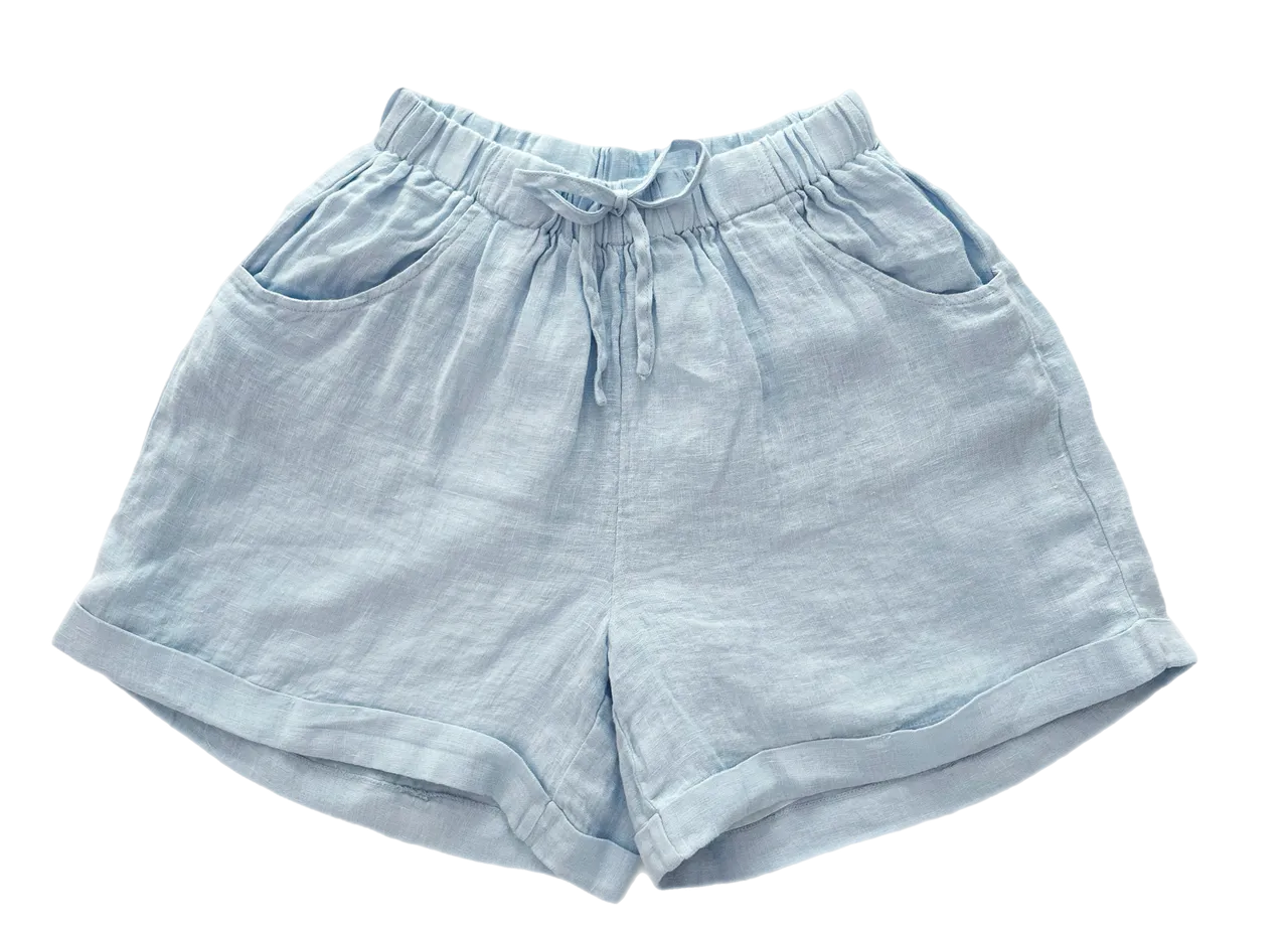 Esqualo Linen Shorts, Light Blue