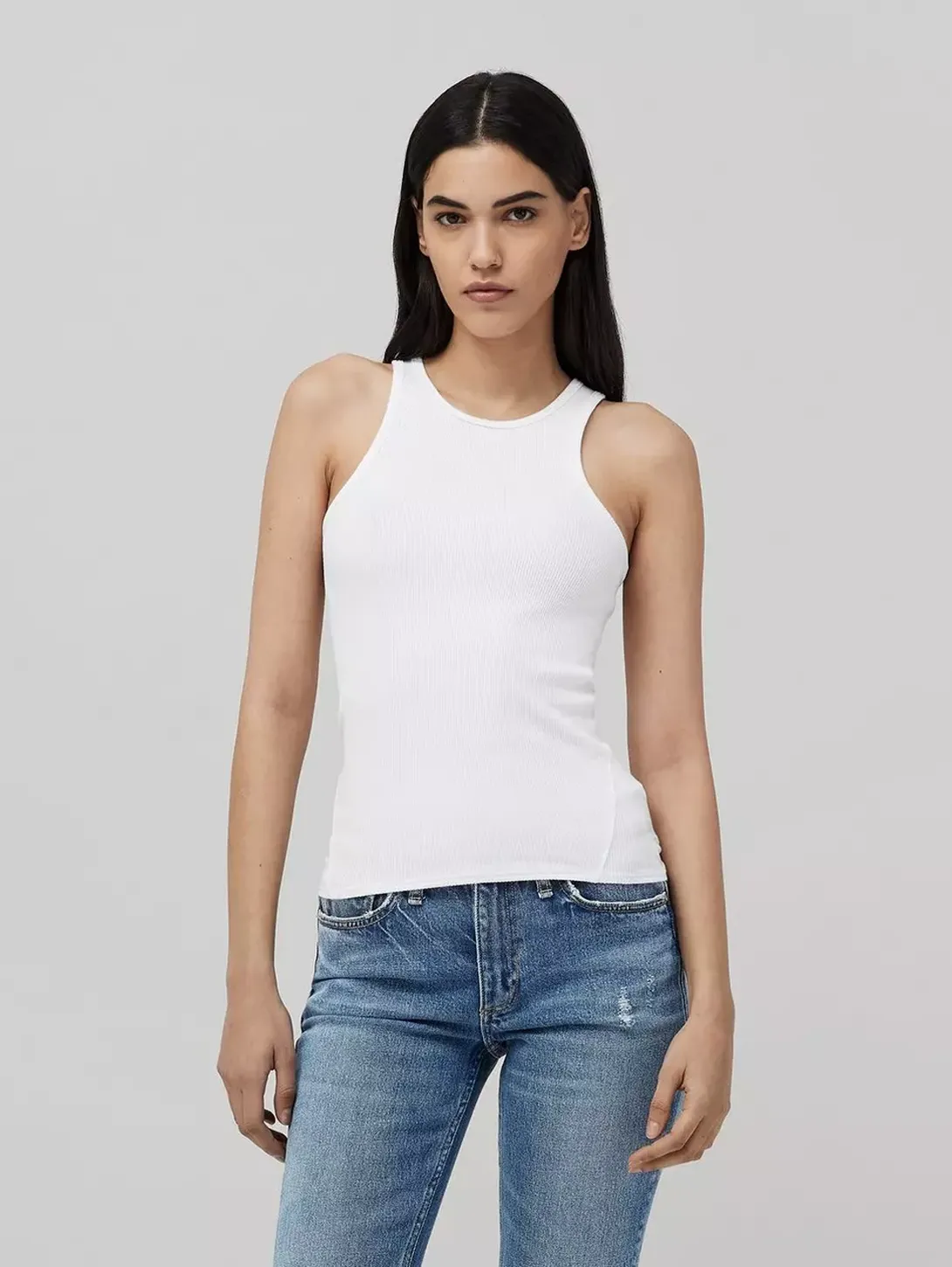 Essential Rib Tank - White