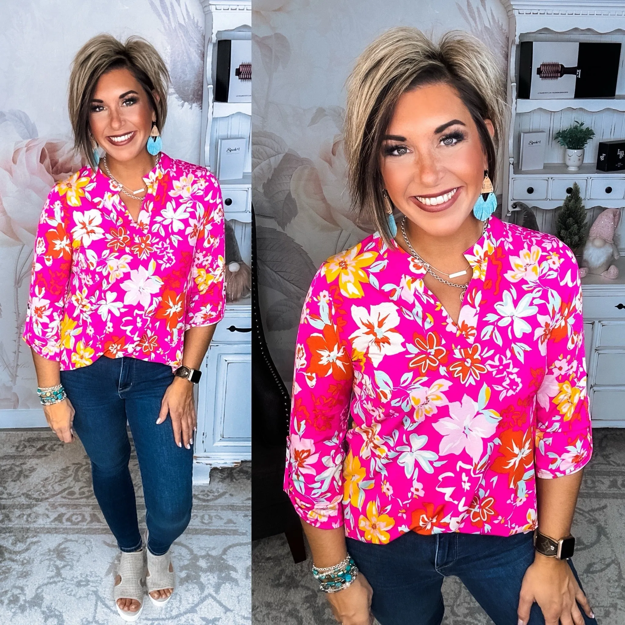 Figure It Out Top - Pink Multi