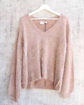 Final Sale - Somedays Lovin - Colours of Dawn Eyelash Fuzzy Jumper Sweater in Taupe