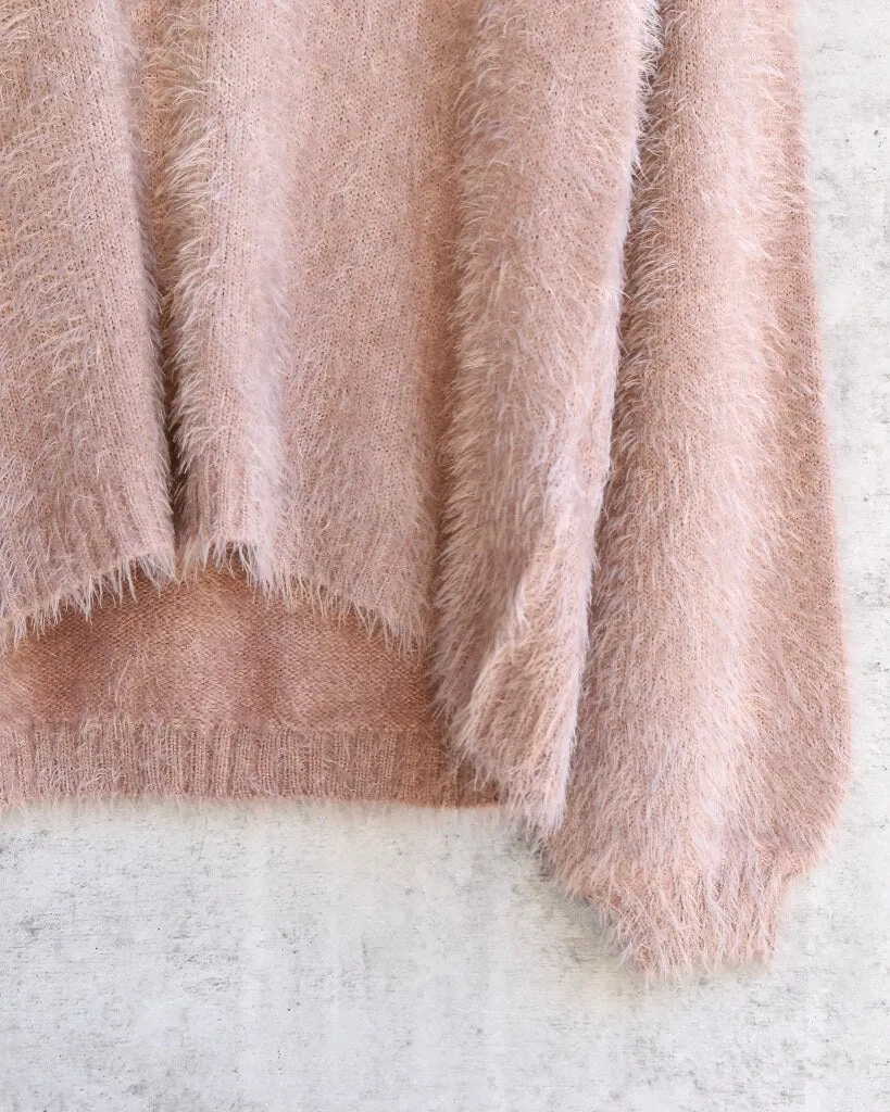 Final Sale - Somedays Lovin - Colours of Dawn Eyelash Fuzzy Jumper Sweater in Taupe