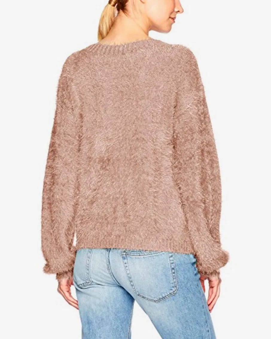 Final Sale - Somedays Lovin - Colours of Dawn Eyelash Fuzzy Jumper Sweater in Taupe