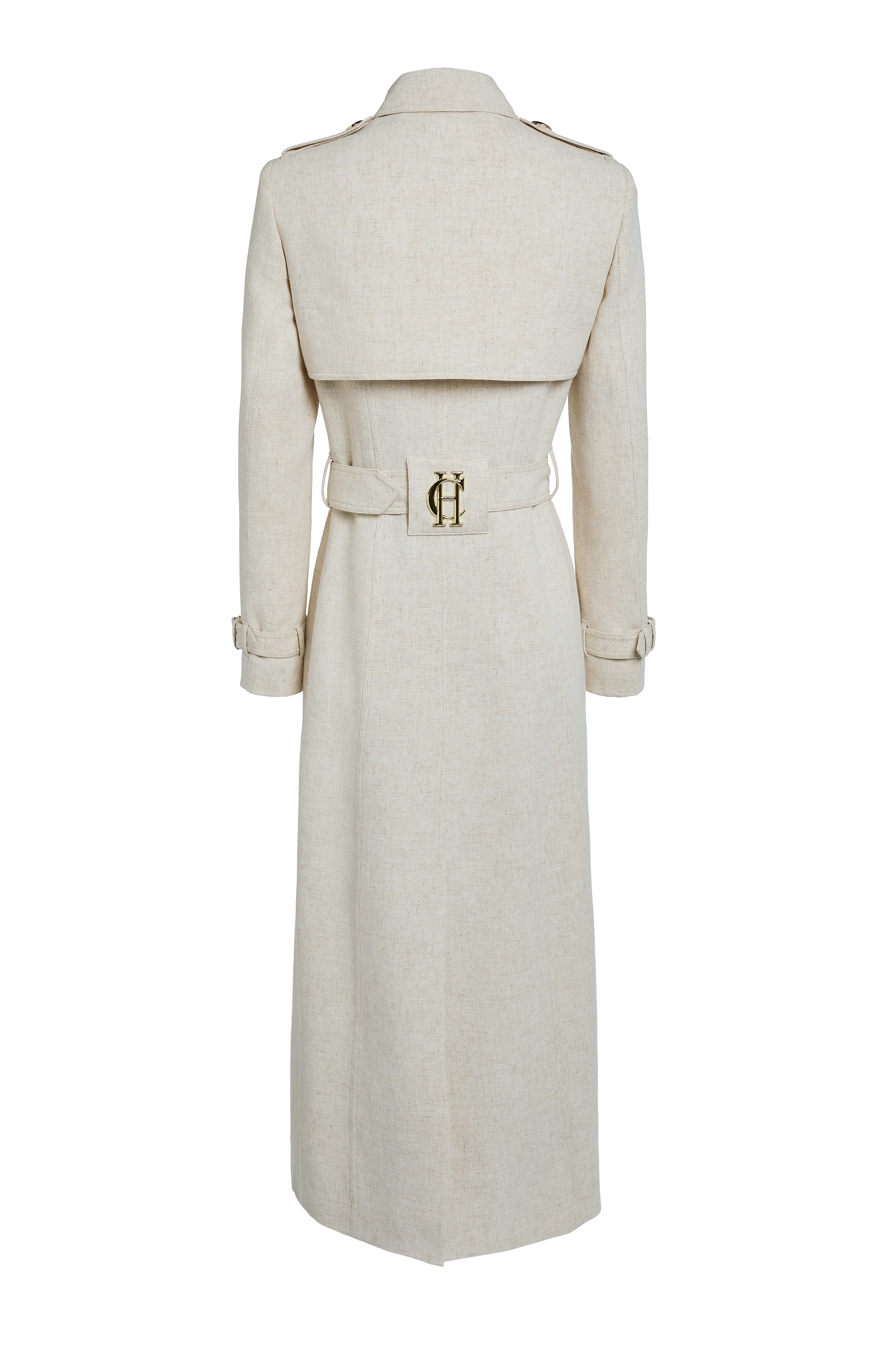 Full Length Marlborough Trench Coat (Natural Linen)