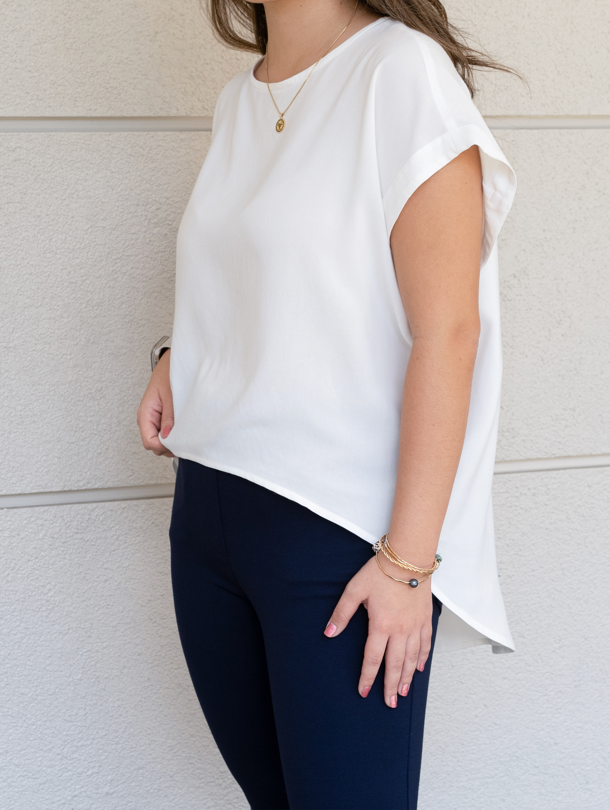 Gemma Top - Ivory Rayon