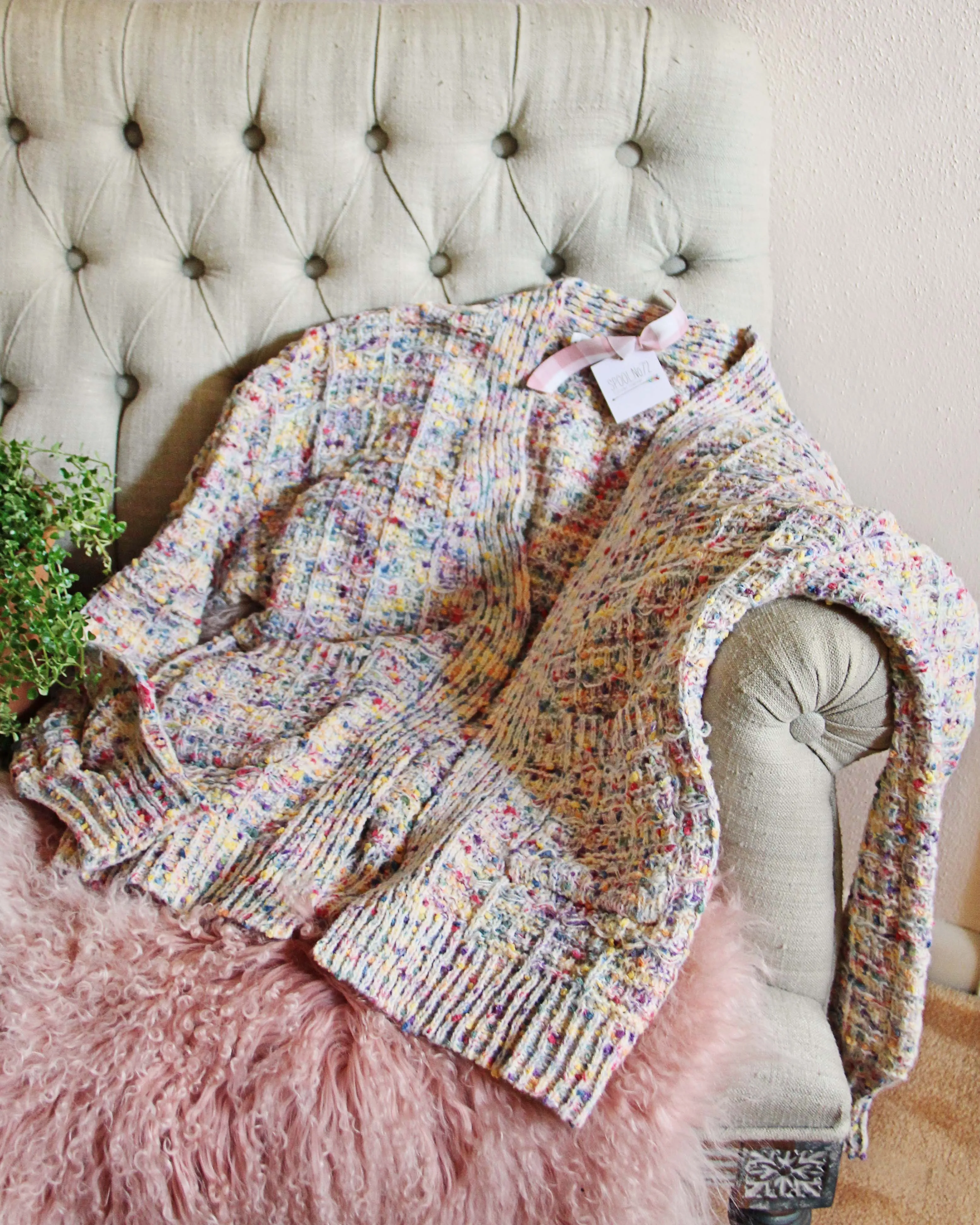 Gingham Confetti Sweater in Pink