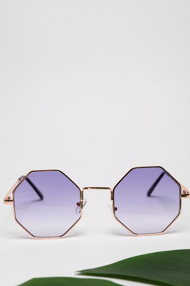 Hexagon Gold Frame Sunglasses