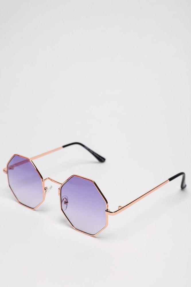 Hexagon Gold Frame Sunglasses