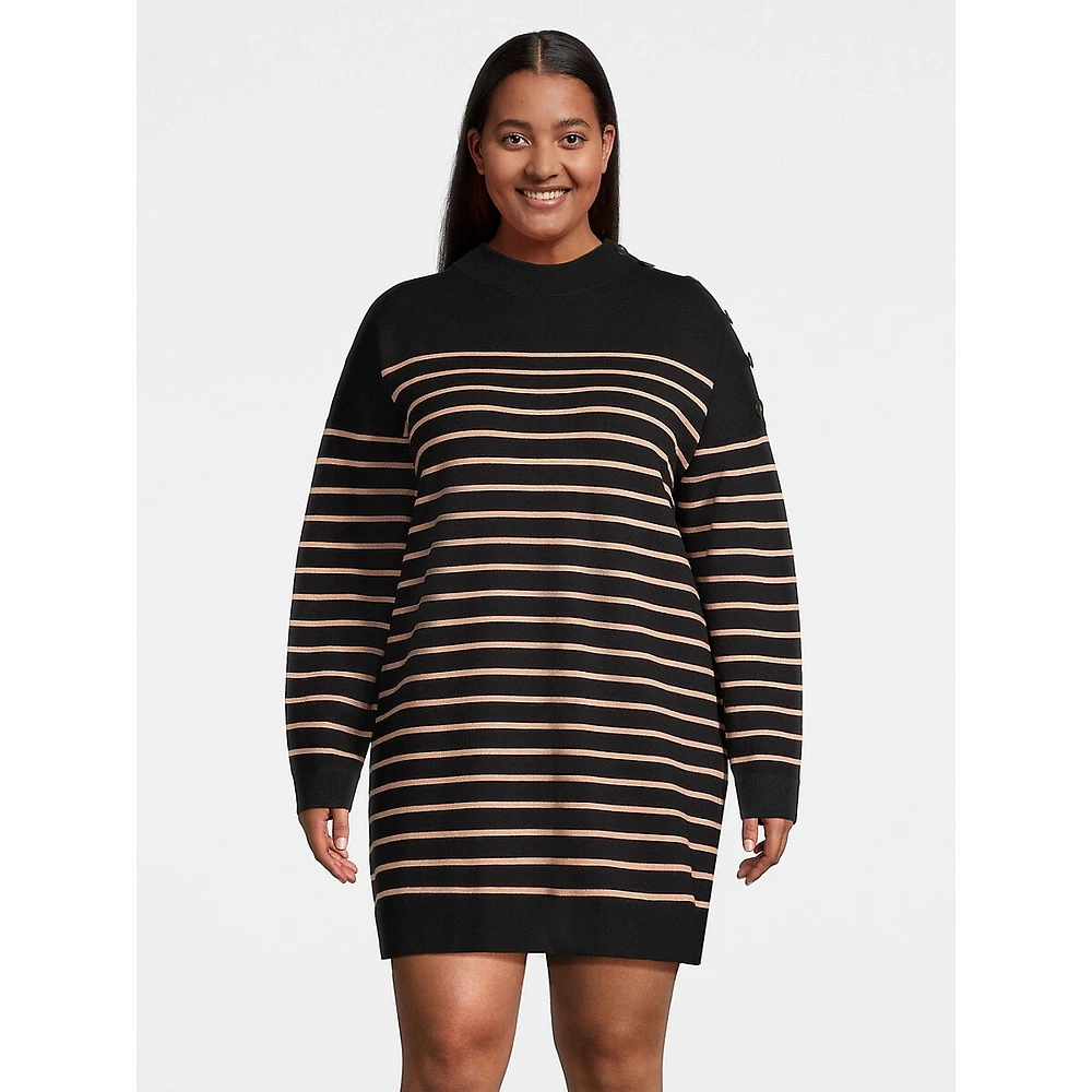 Hudson North Plus Double-Knit Midi Sweater Dress