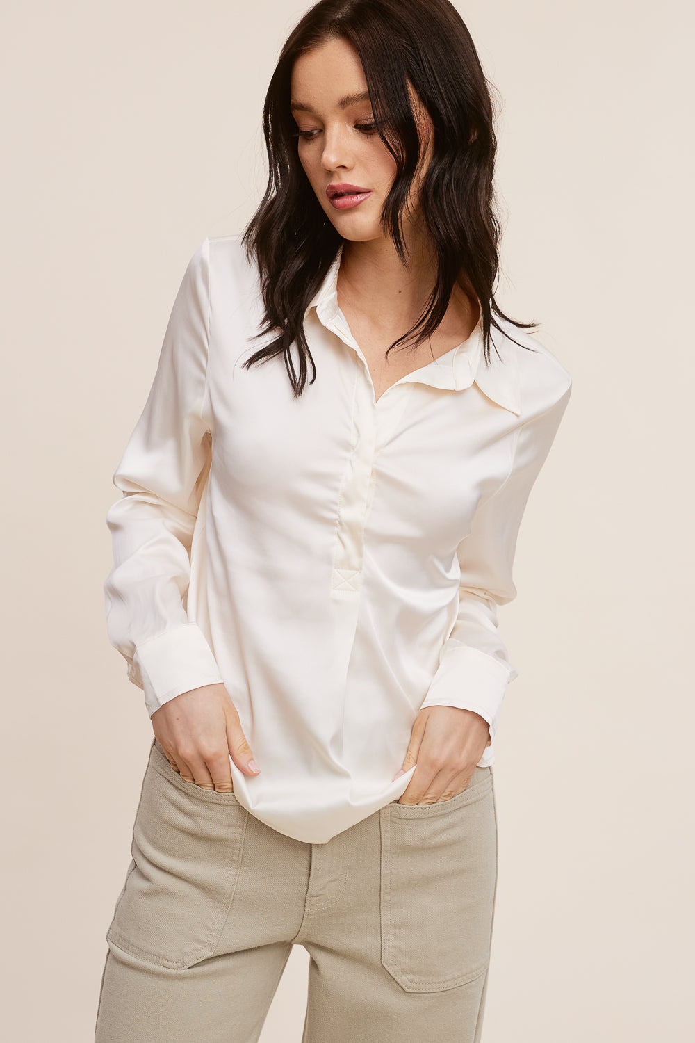 Ivory Silk Top