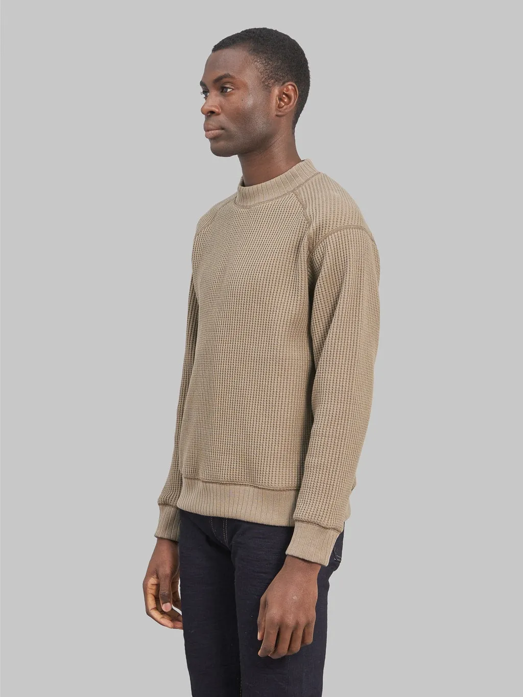 Jackman Waffle Midneck Sweater Taupe