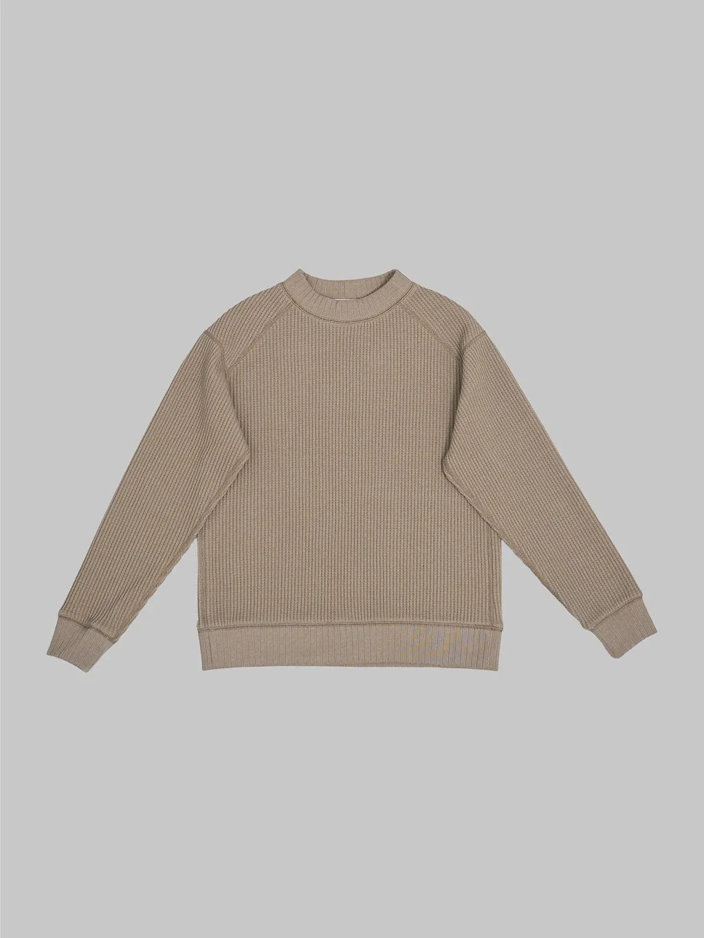 Jackman Waffle Midneck Sweater Taupe