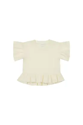 JAMIE KAY Pima Cotton Courtney Ruffle Top - Egret