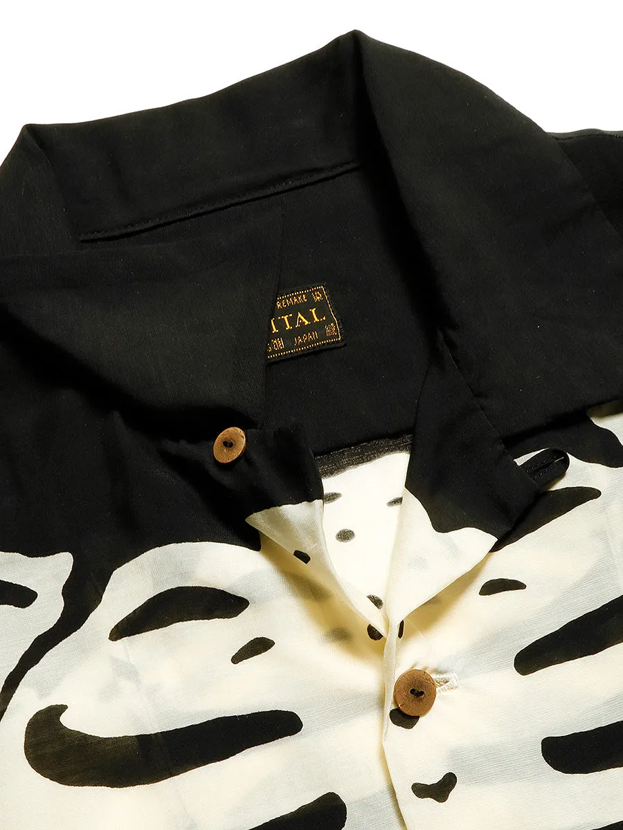 Kapital Silk Rayon BONE Aloha Shirt - Black - (K2306SS216)