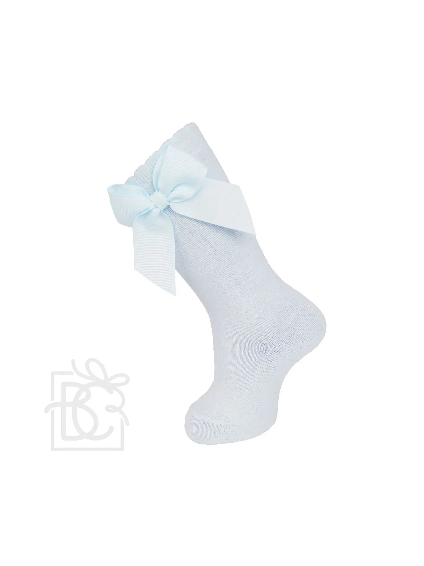 Knee Socks with Bow - Light Blue