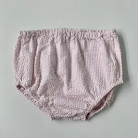 La Coqueta Pink And White Seersucker Bloomers: 2 Years